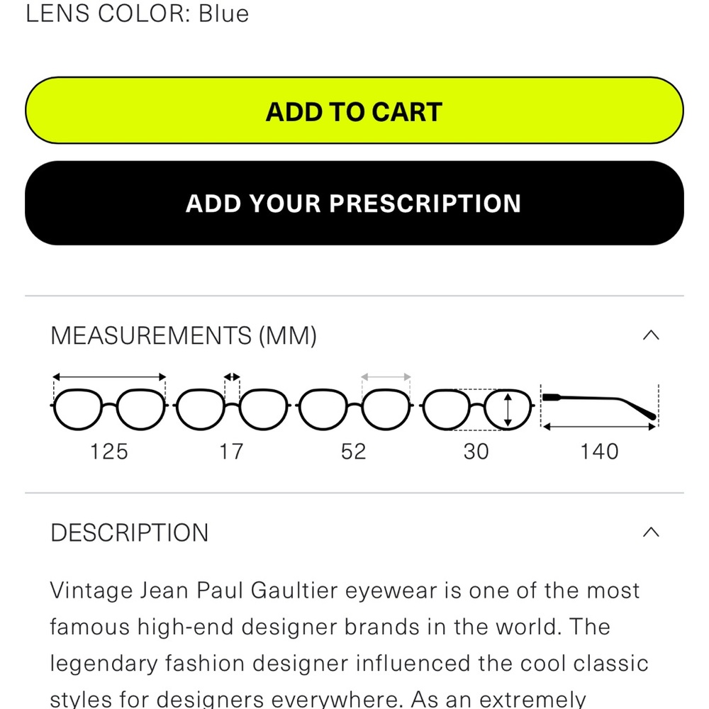 Jean Paul Gaultier Blue and Gold Sunglasses - Picture 7 of 7